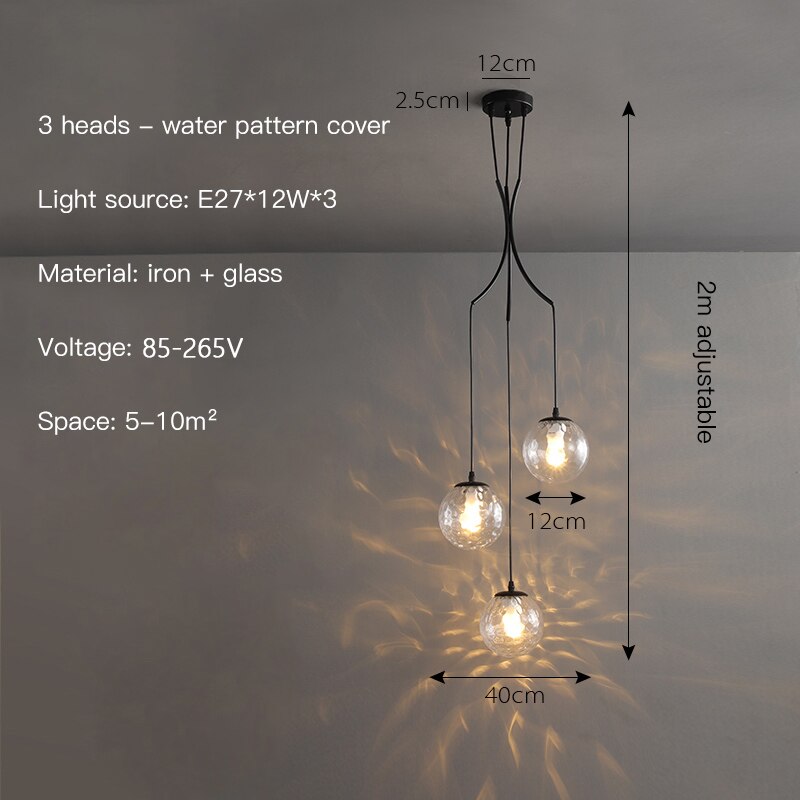 Lustre suspendu boule de verre : luminaire élégant