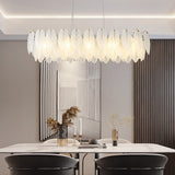 Glass Feather Chandelier: Elegant Lighting Fixture