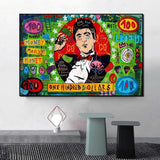 God Father Money Hundred Dollar Canvas Wall Art