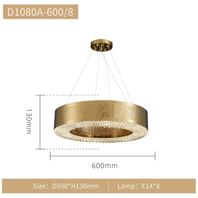 Gold Crystal Chandelier - Elegant Lighting Solution