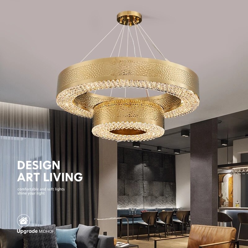 Gold Crystal Chandelier - Elegant Lighting Solution