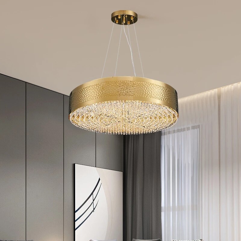 Gold Crystal Chandelier - Elegant Lighting Solution