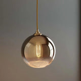 Gold Silver Glass Ball Pendant Light - Elegant Illumination for Your Space