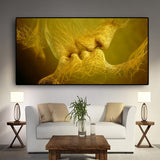 Golden And Black Love Kiss Lips Canvas Wall Art