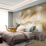 Golden Leaves Wallpaper Mural - Transform Your Space