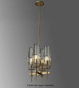 Golden Radiance Modern Glass Ceiling Chandelier