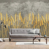 Golden Wheat Field Wallpaper for Home Wall Decor