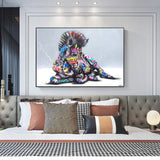 Graffiti Art Colourful Horses Canvas Wall Art