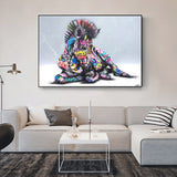 Graffiti Art Colourful Horses Canvas Wall Art