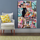 Graffiti Art Hepburn Canvas Wall Art