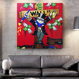 Graffiti Art Love Heart Money Monopoly Faire de l'argent Art mural sur toile