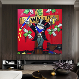 Graffiti Art Love Heart Money Monopoly Making Money Canvas Wall Art