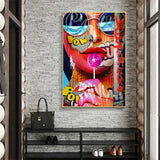 Graffiti Art of Girls Canvas Wall Art