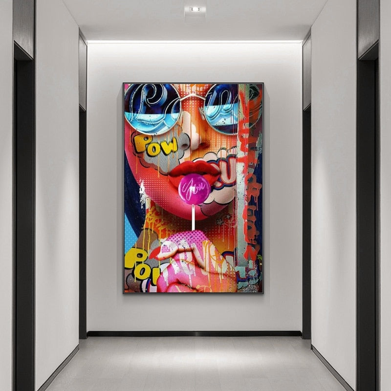 Graffiti Art of Girls Canvas Wall Art