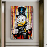 Graffiti Art Scrooge Donald Duck Coupable d'amour Art mural sur toile