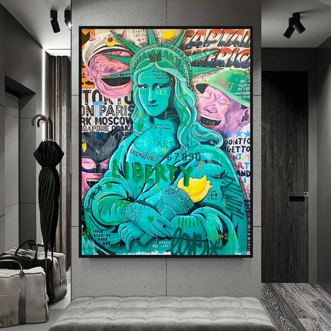 Graffiti Art Sculpture Statue Of Liberty Canvas Wall Art