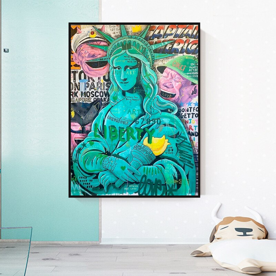 Graffiti Art Sculpture Statue Of Liberty Canvas Wall Art