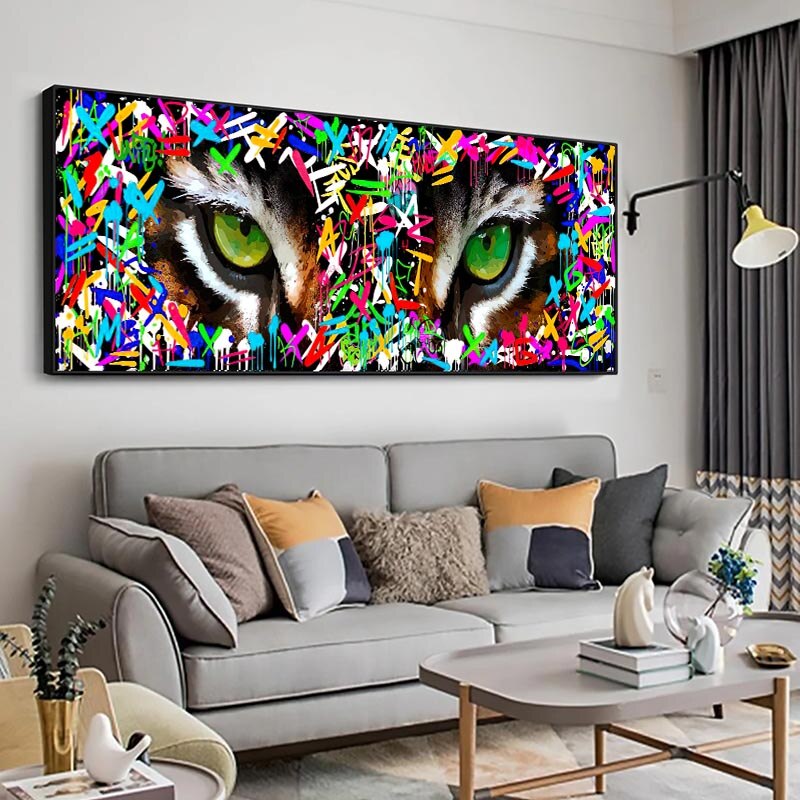 Graffiti Art Tiger's eye Canvas Wall Art