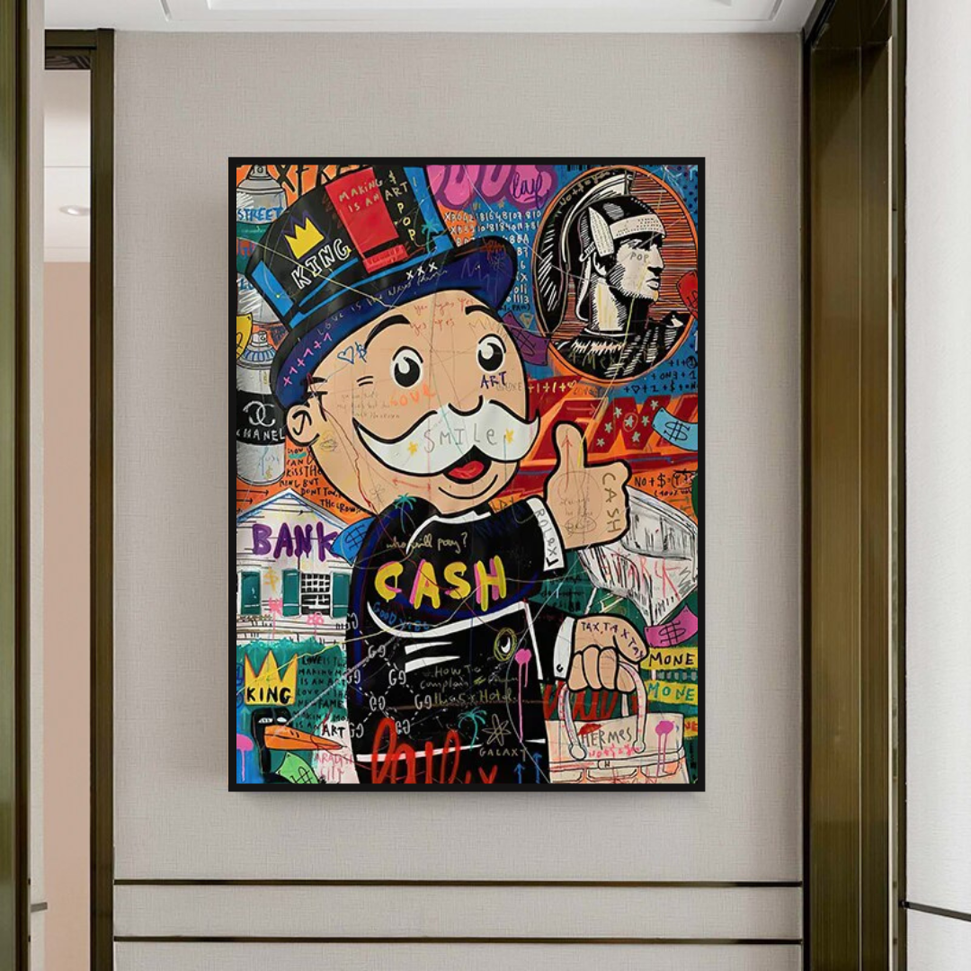 Graffiti Artwork Monopoly Rich Man Canvas Wall Art