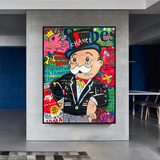 Graffiti-Kunstwerk Monopoly Rich Man Leinwand-Wandkunst