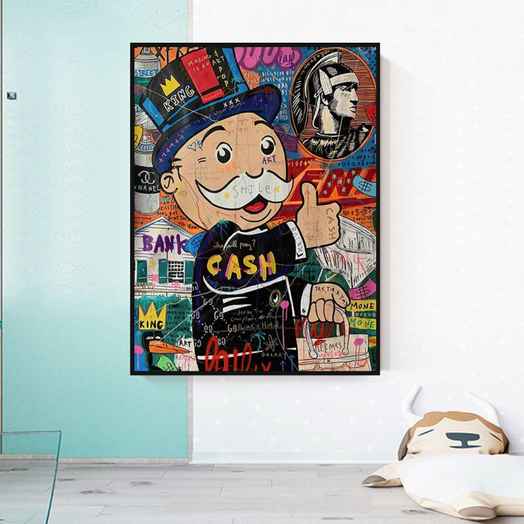 Graffiti Artwork Monopoly Rich Man Canvas Wall Art