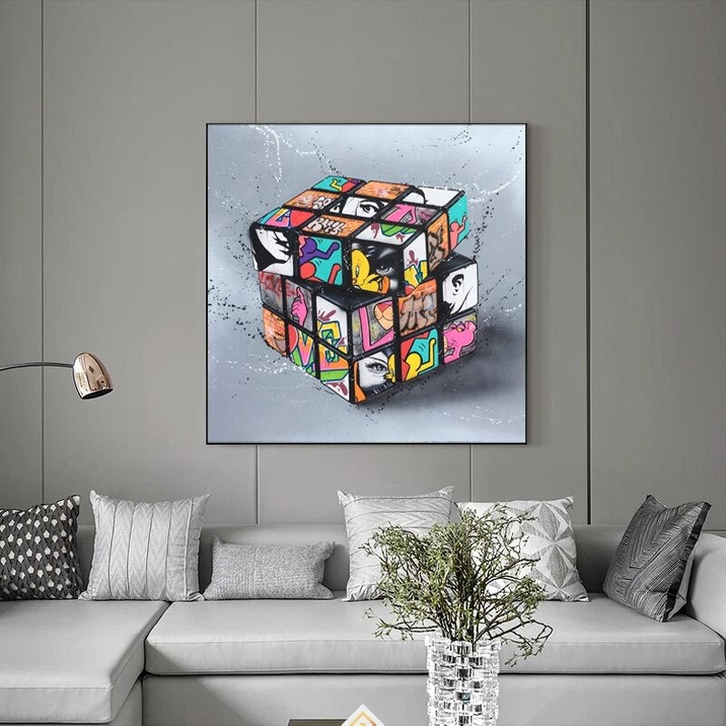 Graffiti Artwork of Magic Blocks Canvas Wall Art