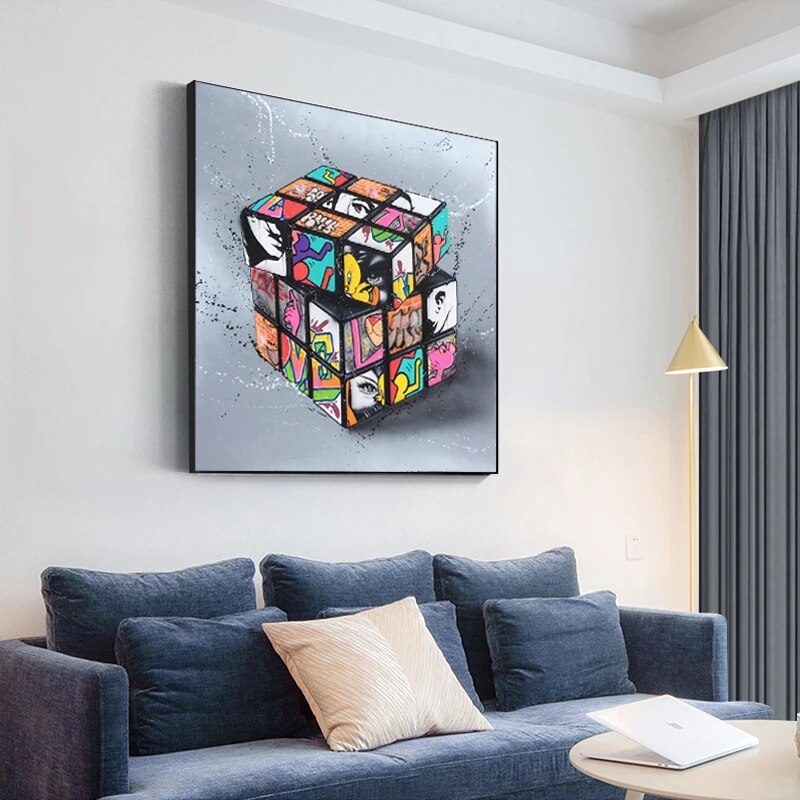 Graffiti Artwork of Magic Blocks Canvas Wall Art