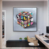 Art mural graffiti de blocs magiques sur toile