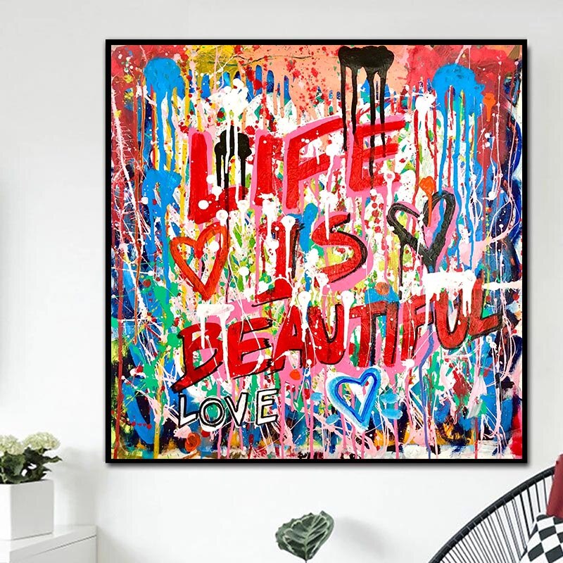 Graffiti Follow Your Dreams Canvas Wall Art