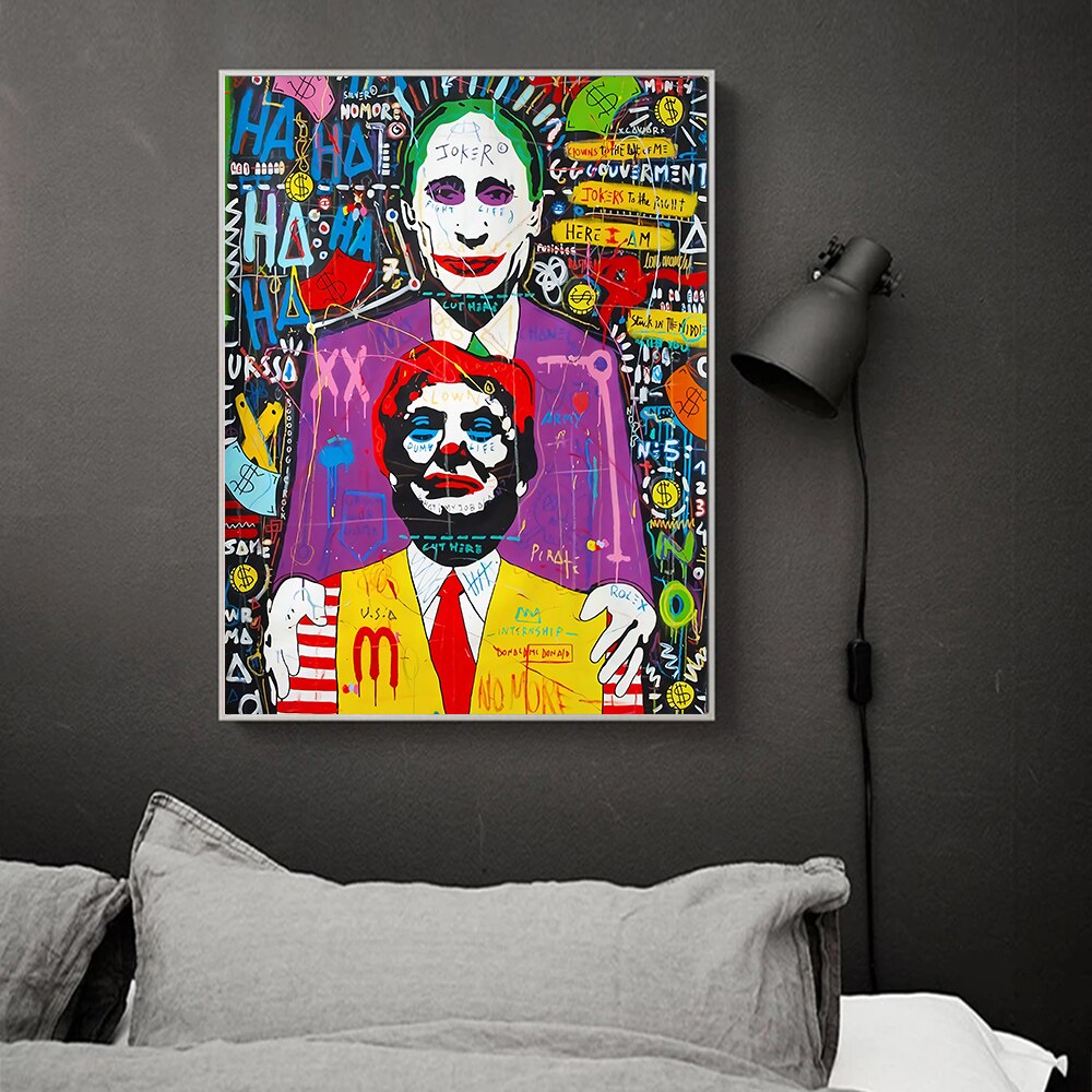 Graffiti Movie Star Joker Canvas Wall Art