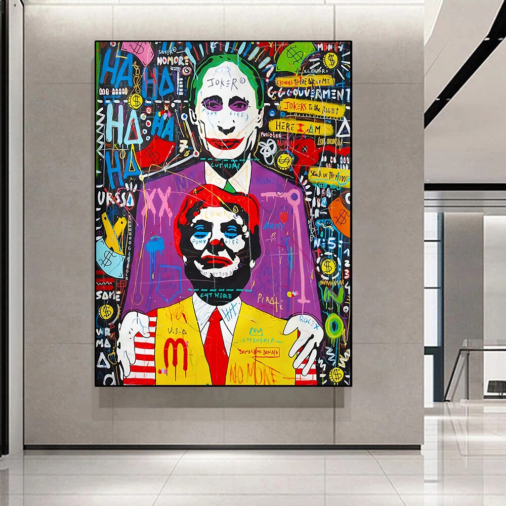 Graffiti Movie Star Joker Canvas Wall Art