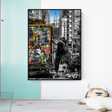 Graffiti on Train Railway Canvas Wall Art