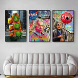 Graffiti Pop Art Famous Scientist Canvas Wall Art