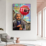 Graffiti Pop Art Famous Scientist Canvas Wall Art