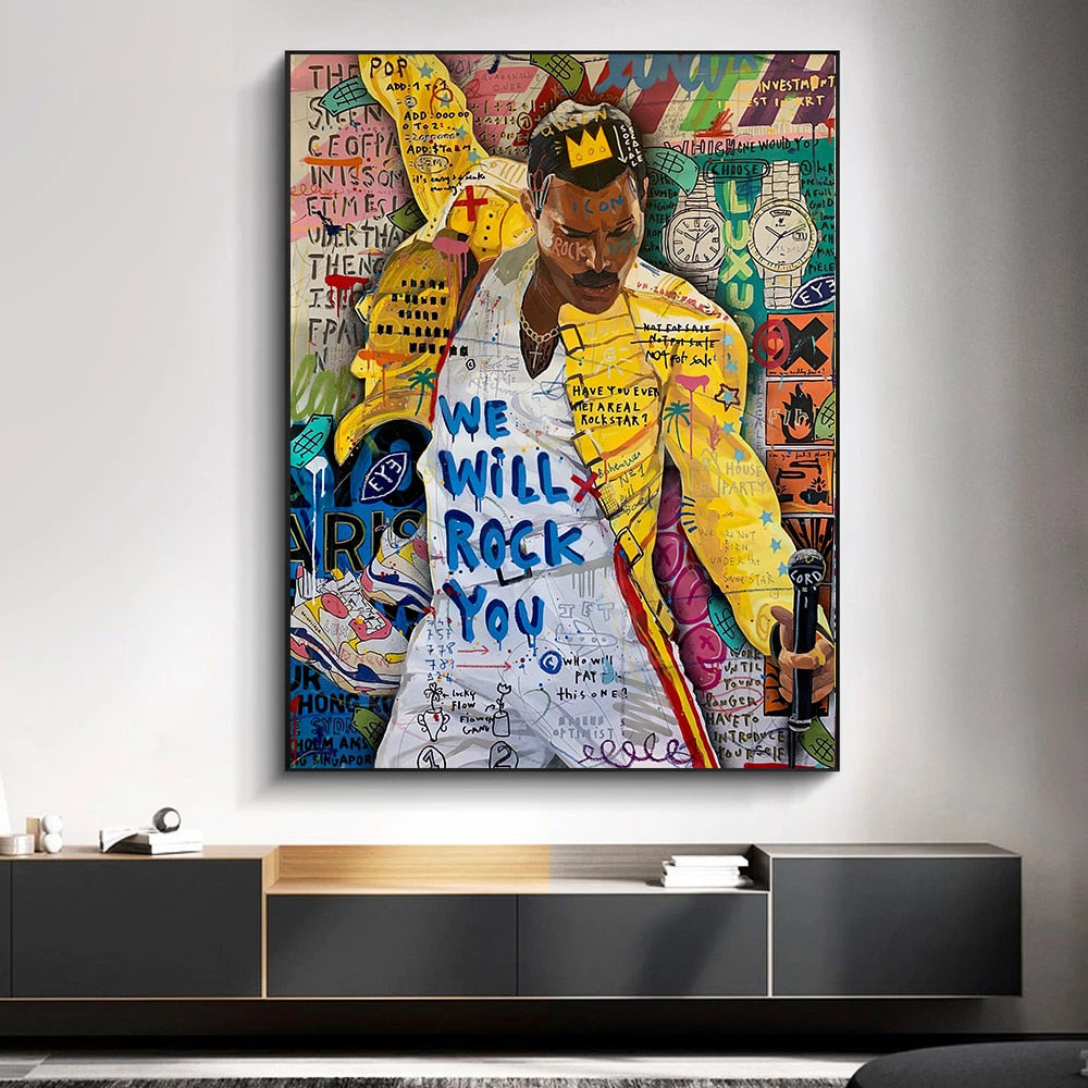 Graffiti Pop Art Singer Hip Hop Canvas Wall Art