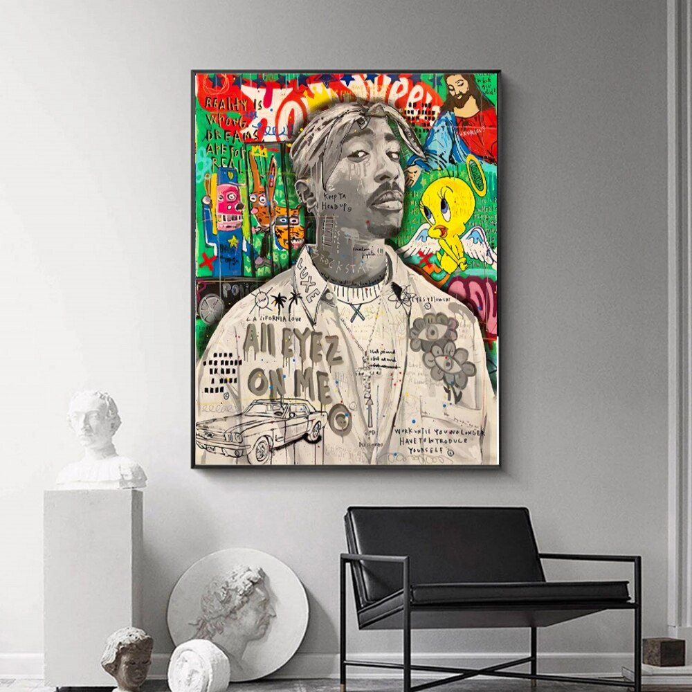 Graffiti Pop Art Singer Hip Hop Canvas Wall Art