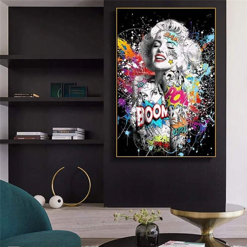 Graffiti Sexy Girl Canvas Wall Art