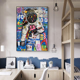 Graffiti Street Art Astronaut Canvas Wall Art