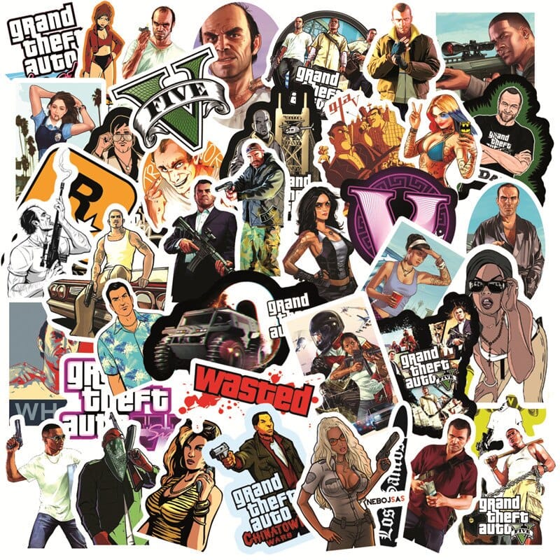 Grand Theft Auto GTA Game Stickers Pack | Famous Bundle Stickers | Waterproof Bundle Stickers