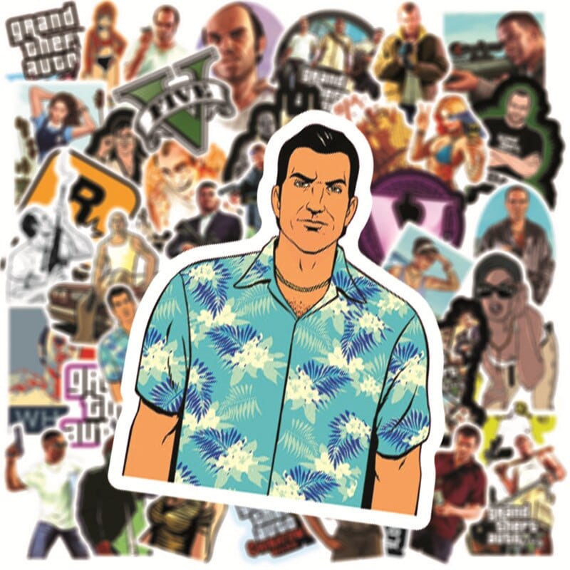 Grand Theft Auto GTA Game Stickers Pack | Famous Bundle Stickers | Waterproof Bundle Stickers