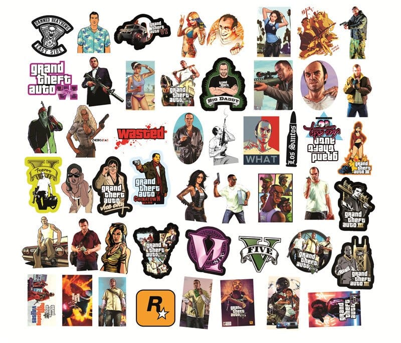 Grand Theft Auto GTA Game Stickers Pack | Famous Bundle Stickers | Waterproof Bundle Stickers