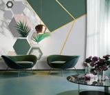 Green Geometric Shapes Wallpaper Murals