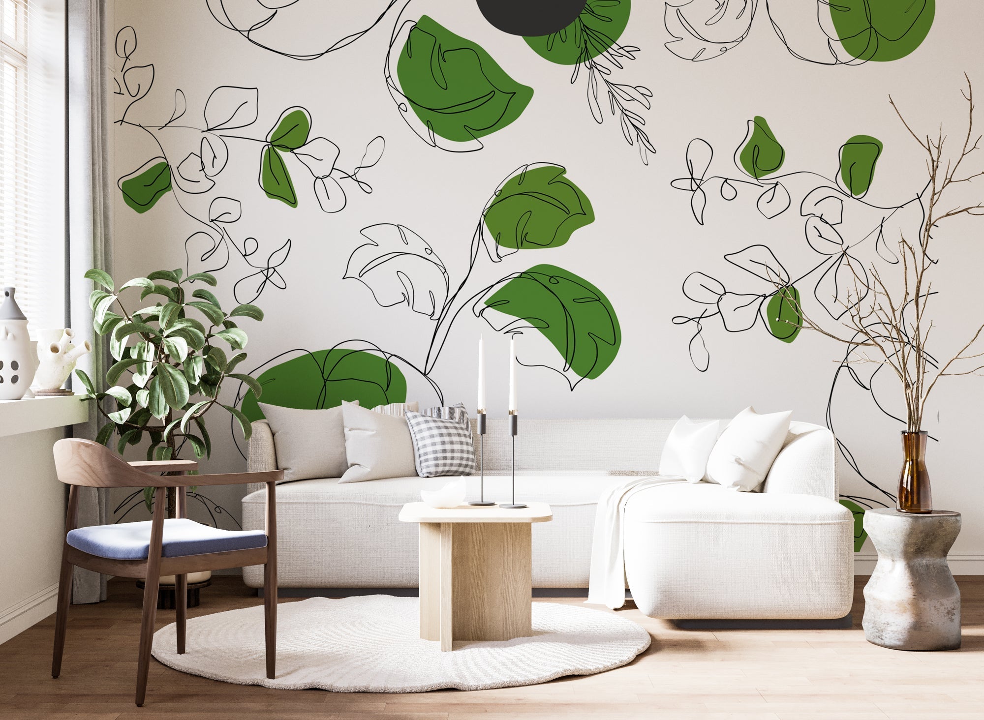 Green Leaf Wallpaper Mural Transform Your Room with Style