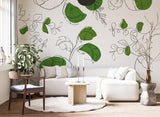 Green Leaf Wallpaper Mural Transform Your Room with Style