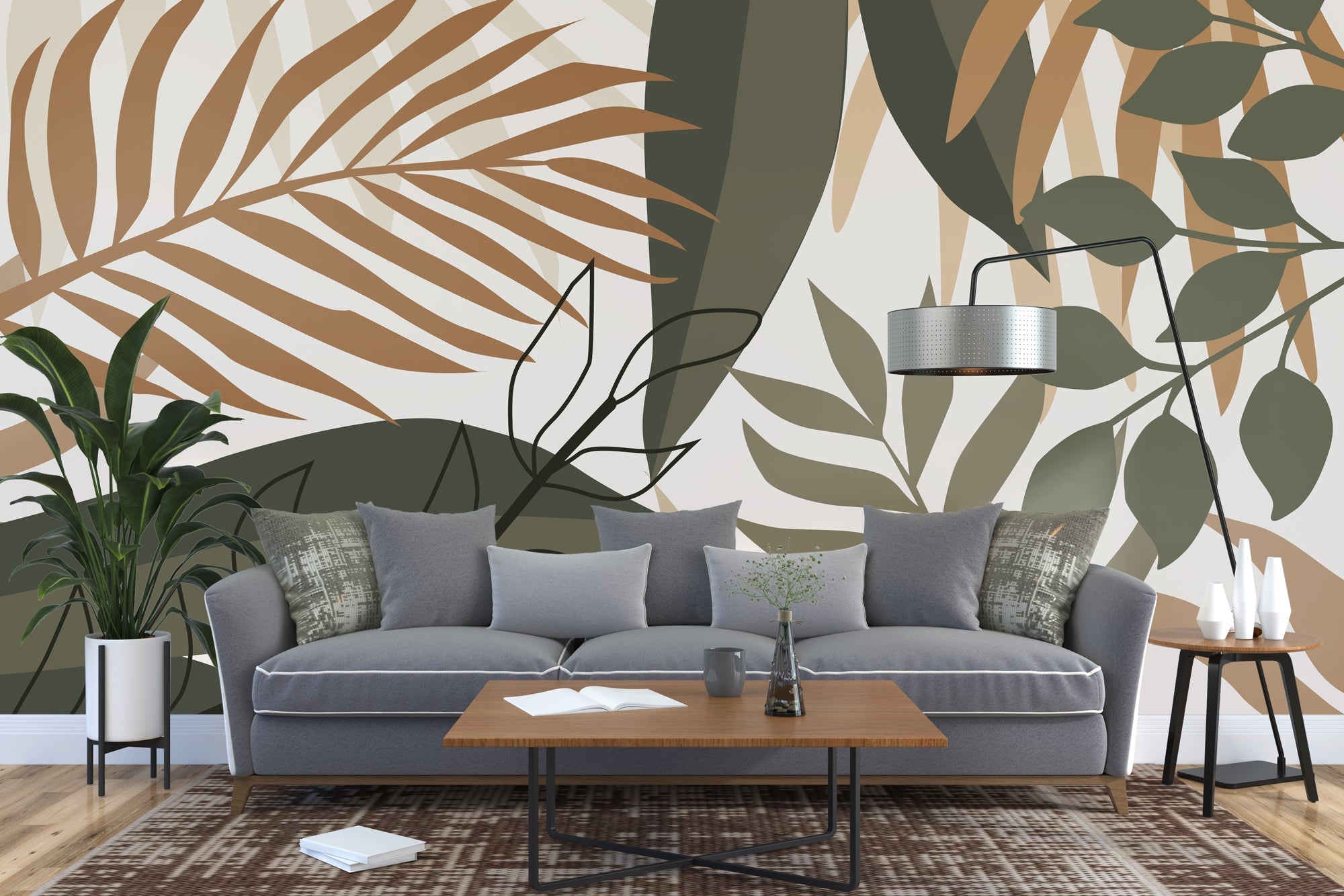 Green Leaves Wallpaper Mural - Transform Your Space