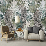 Green Plant Tiger Wallpaper for Home Wall Decor