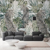 Green Plant Tiger Wallpaper for Home Wall Decor