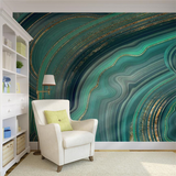 Green Stone Design Theme: Marble Wallpaper Mural