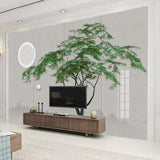 Green Willow Tree Wallpaper for Home Wall Decor