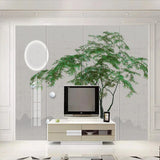 Green Willow Tree Wallpaper for Home Wall Decor